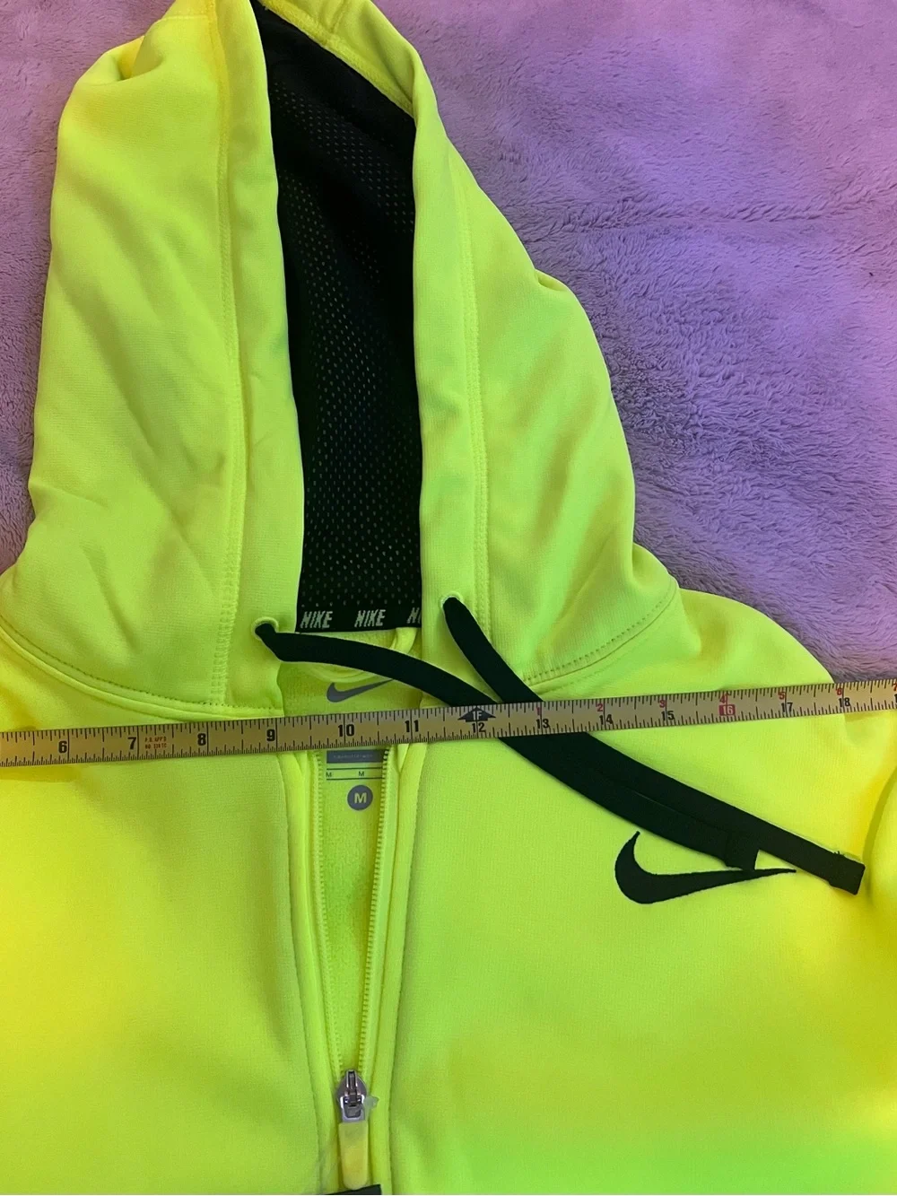 Nike Mens Neon Yellow and Black Full-Zip Therma-Fit Jacket